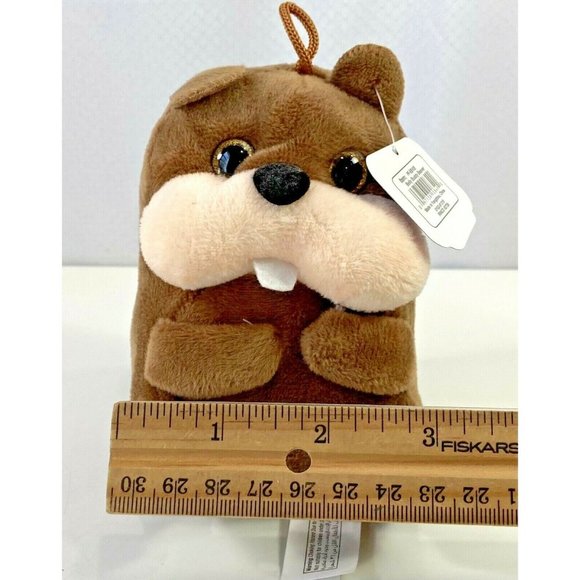 Nanco Belly Buddies Buddy Beaver Plush Stuffed Animal Toy Tooth Brown 5" New - Picture 3 of 7